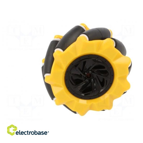 Wheel | yellow-black | Shaft: screw | screw | Ø: 80mm | Plating: rubber image 3