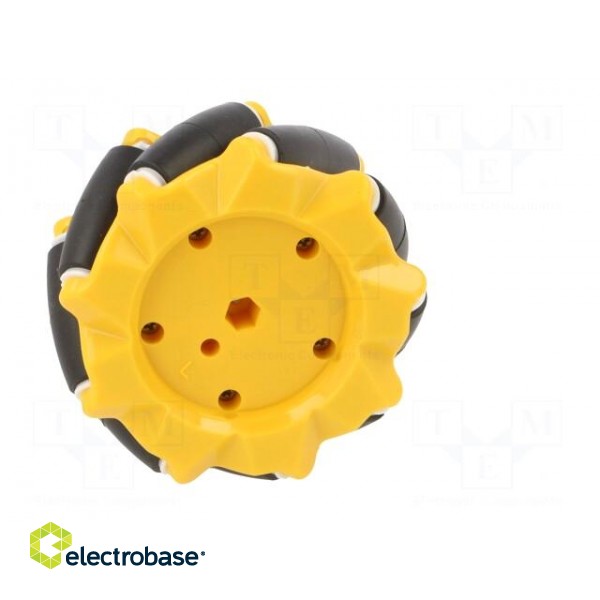 Wheel | yellow-black | Shaft: screw | screw | Ø: 80mm | Plating: rubber image 7
