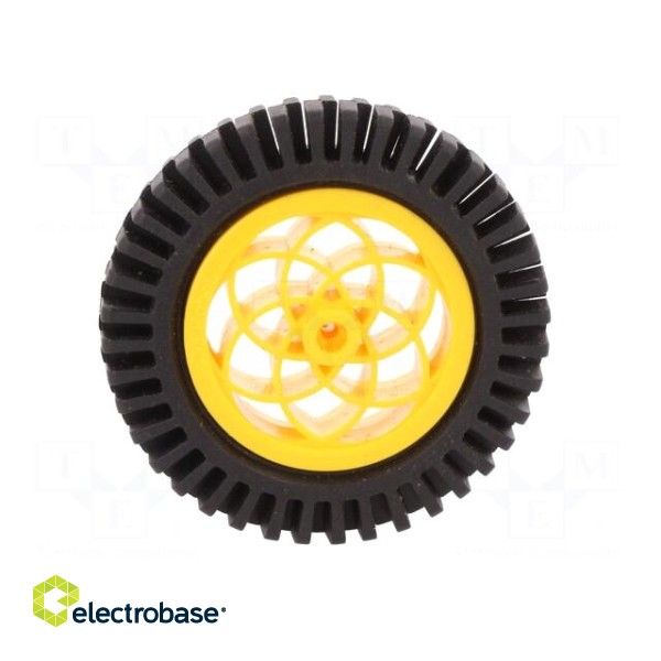 Wheel | yellow-black | Shaft: two sides flattened | push-in | Ø: 80mm image 3