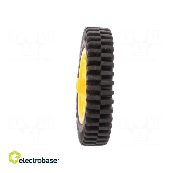 Wheel | yellow-black | Shaft: two sides flattened | Pcs: 2 | push-in image 5