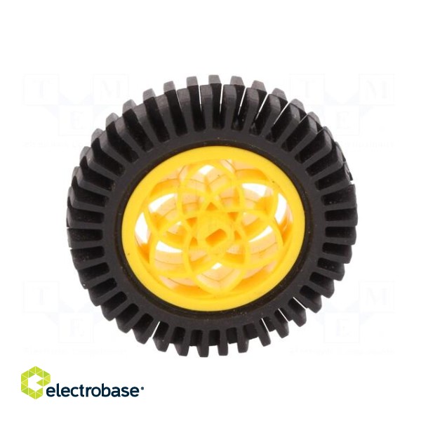 Wheel | yellow-black | Shaft: two sides flattened | push-in | Ø: 80mm image 7