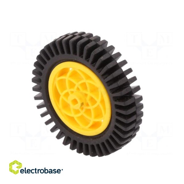 Wheel | yellow-black | Shaft: two sides flattened | Pcs: 2 | push-in paveikslėlis 8