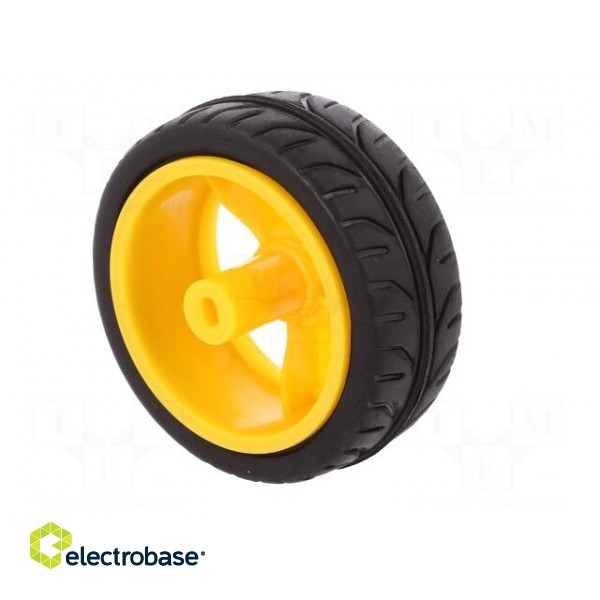 Wheel | yellow-black | Shaft: two sides flattened | Pcs: 2 | push-in paveikslėlis 8