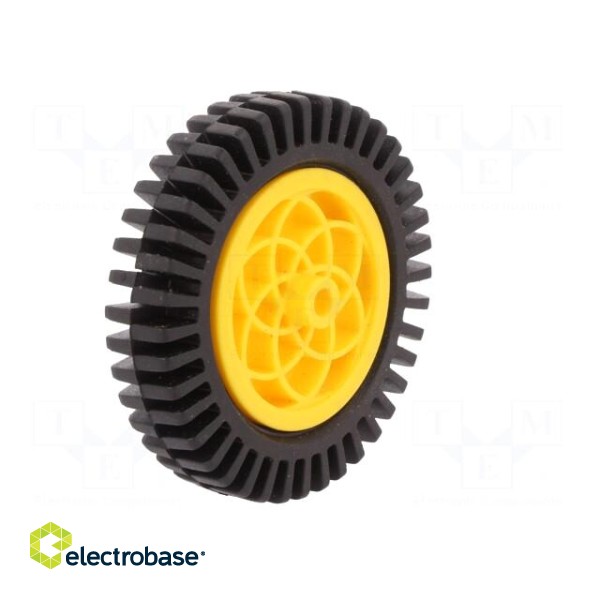 Wheel | yellow-black | Shaft: two sides flattened | Pcs: 2 | push-in image 2