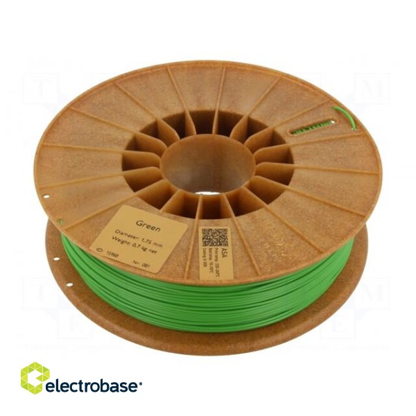 Filament: ASA | 1.75mm | green | 220÷250°C | 700g | Table temp: 90÷110°C