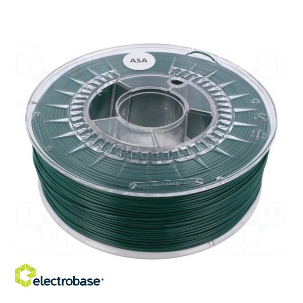 Filament: ASA | 1.75mm | race green | 230÷240°C | 1kg | soluble