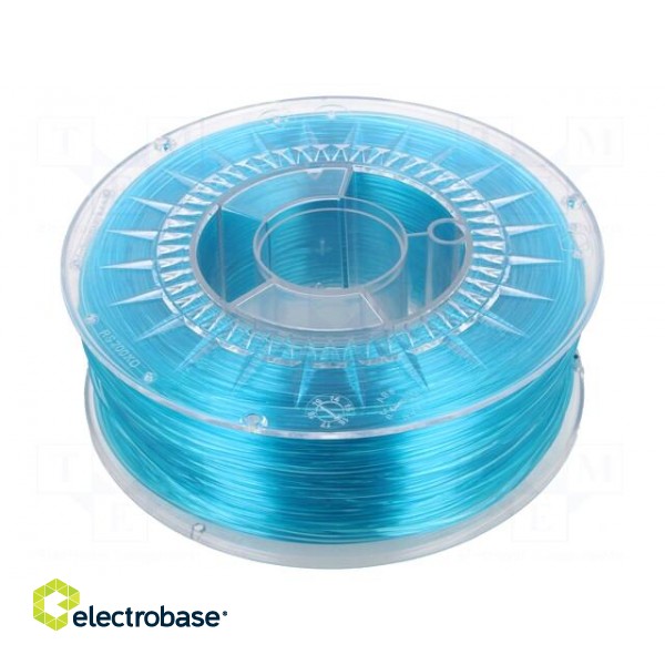 Filament: PET-G | Ø: 1.75mm | azure blue,transparent | 220÷250°C | 1kg