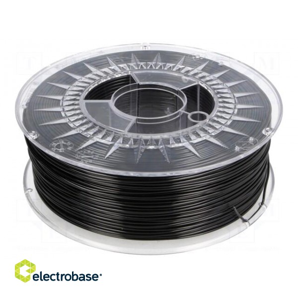 Filament: PET-G | 1.75mm | black | 220÷250°C | 1kg | ±0,05mm
