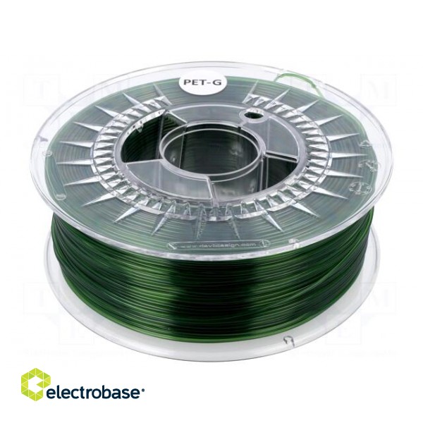 Filament: PET-G | Ø: 1.75mm | green (transparent) | 220÷250°C | 1kg