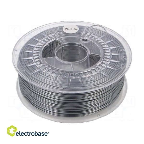 Filament: PET-G | Ø: 1.75mm | silver | 220÷250°C | 1kg