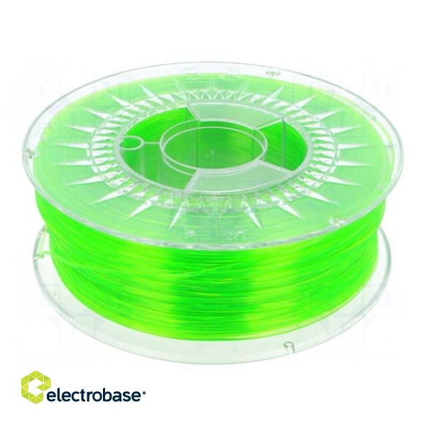 Filament: PET-G | Ø: 1.75mm | transparent,green (light) | 220÷250°C