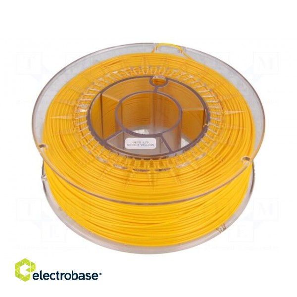 Filament: PET-G | Ø: 1.75mm | yellow (bright) | 220÷250°C | 1kg