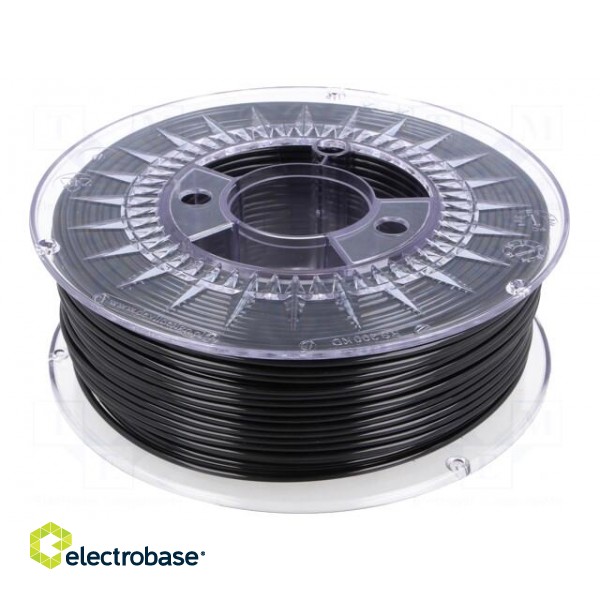 Filament: PET-G | 2.85mm | black | 220÷250°C | 1kg | ±0,05mm