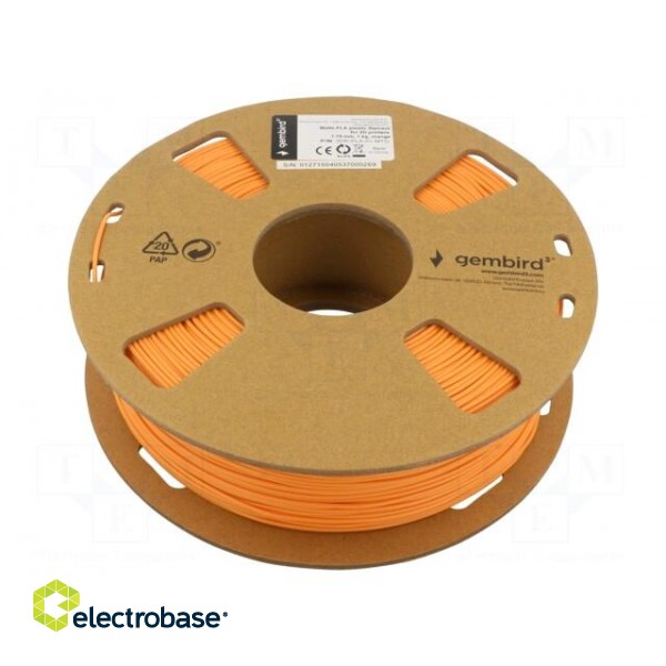 Filament: PLA-MATT | 1.75mm | orange | 190÷220°C | 1kg