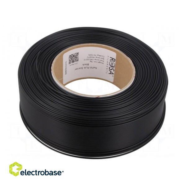 Filament: PLA | 1.75mm | black | 185÷225°C | 1kg | Table temp: 40÷60°C