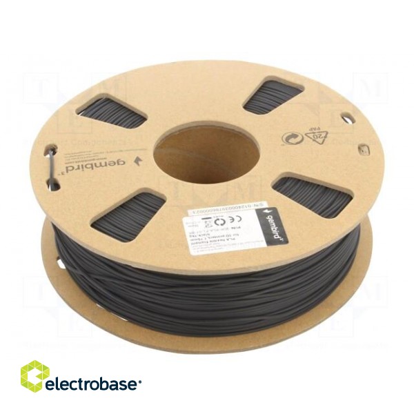Filament: PLA | 1.75mm | black | 190÷220°C | 1kg | flexible