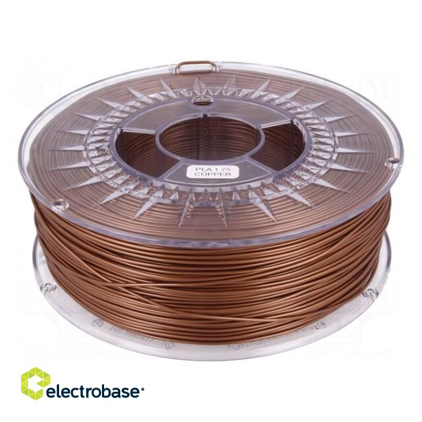 Filament: PLA | 1.75mm | copper | 200÷235°C | 1kg | ±0,05mm