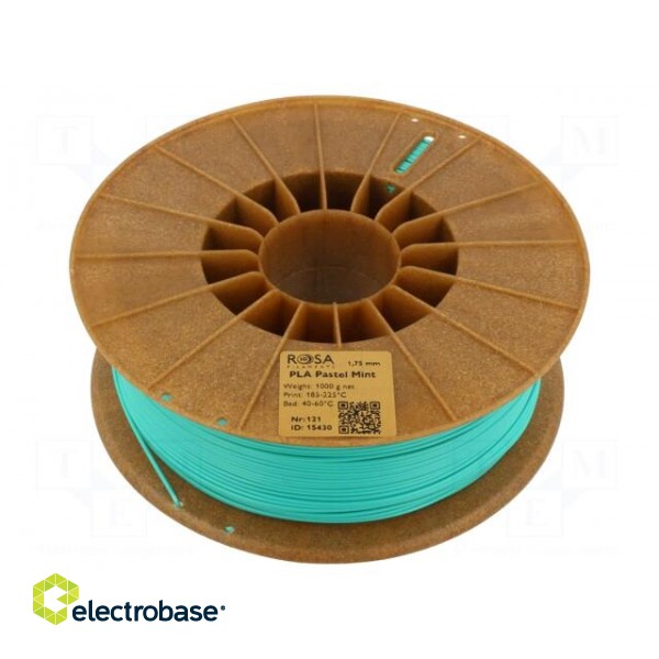 Filament: PLA Pastle | 1.75mm | mint | 185÷225°C | 1kg
