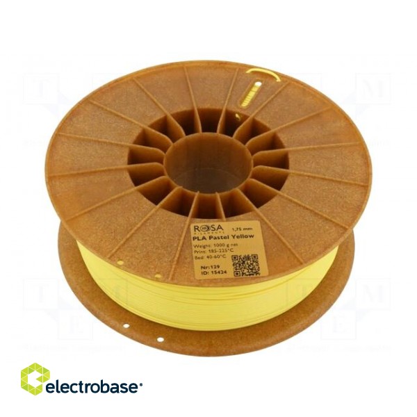 Filament: PLA Pastle | 1.75mm | yellow | 185÷225°C | 1kg