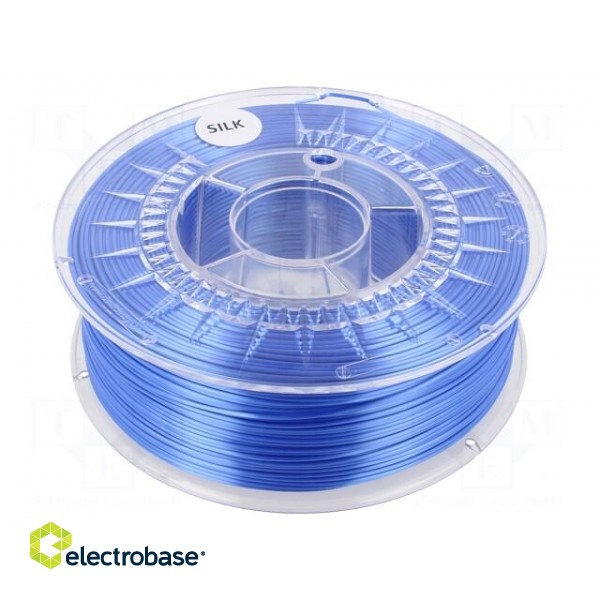 Filament: SILK | Ø: 1.75mm | blue | 225÷245°C | 1kg | Table temp: 50÷60°C