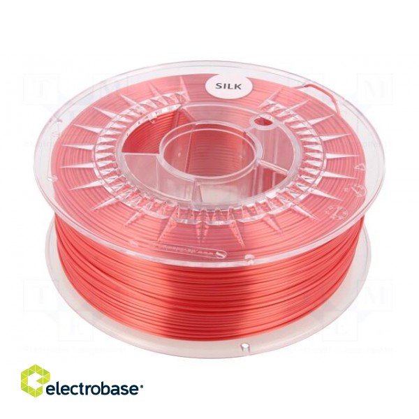Filament: SILK | Ø: 1.75mm | red | 225÷245°C | 1kg | Table temp: 50÷60°C