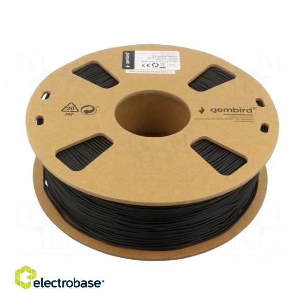 Filament: TPE | 1.75mm | black | 190÷240°C | 1kg | flexible