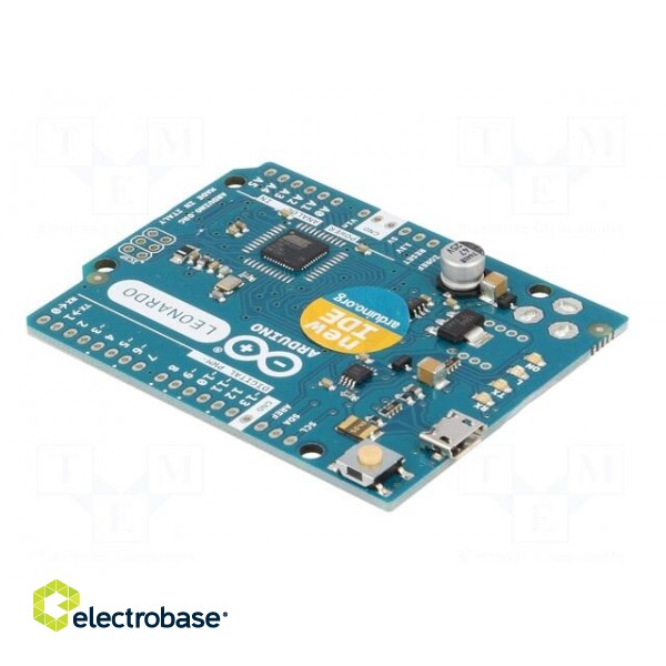 Arduino | ATMEGA32U4 | GPIO,I2C,PWM,UART | ICSP,USB B micro,supply image 8