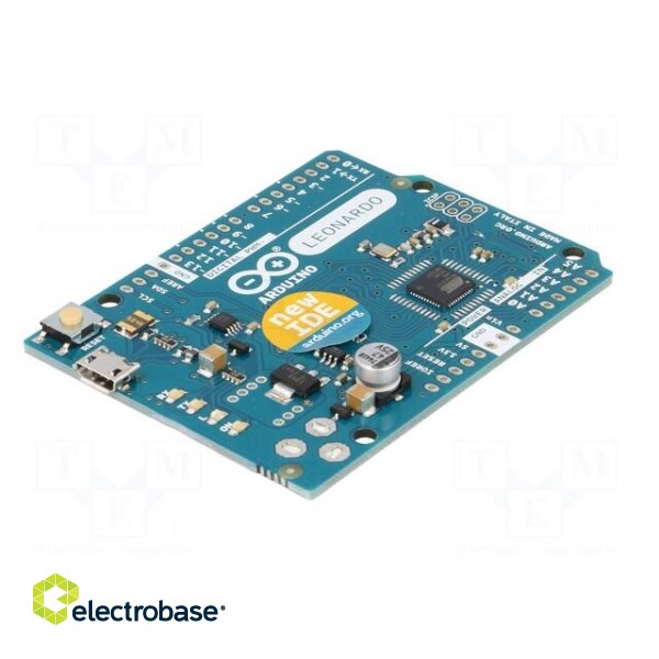 Arduino | ATMEGA32U4 | GPIO,I2C,PWM,UART | ICSP,USB B micro,supply image 2