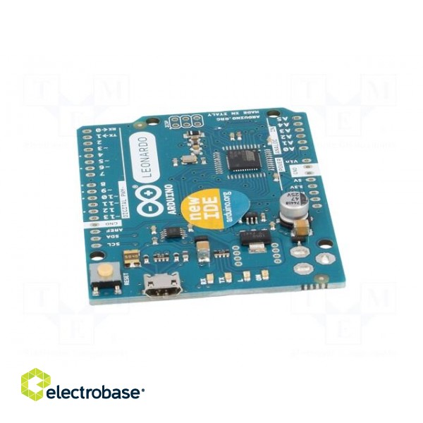 Arduino | ATMEGA32U4 | GPIO,I2C,PWM,UART | ICSP,USB B micro,supply image 9