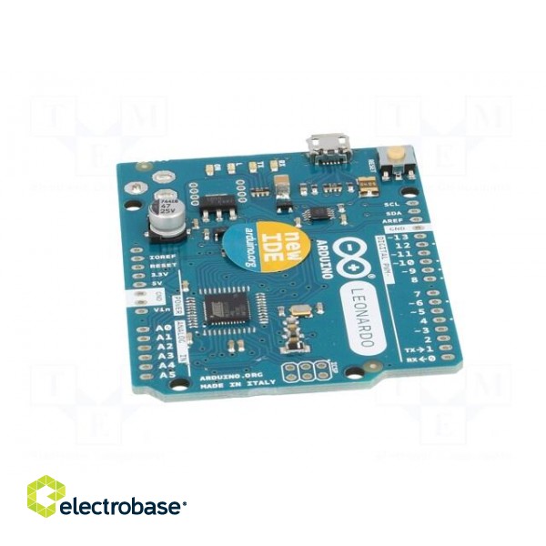 Arduino | ATMEGA32U4 | GPIO,I2C,PWM,UART | ICSP,USB B micro,supply image 5