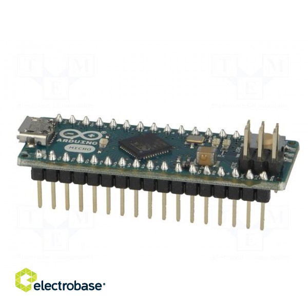 Arduino | ATMEGA32U4 | ICSP,USB B micro,pin strips image 3