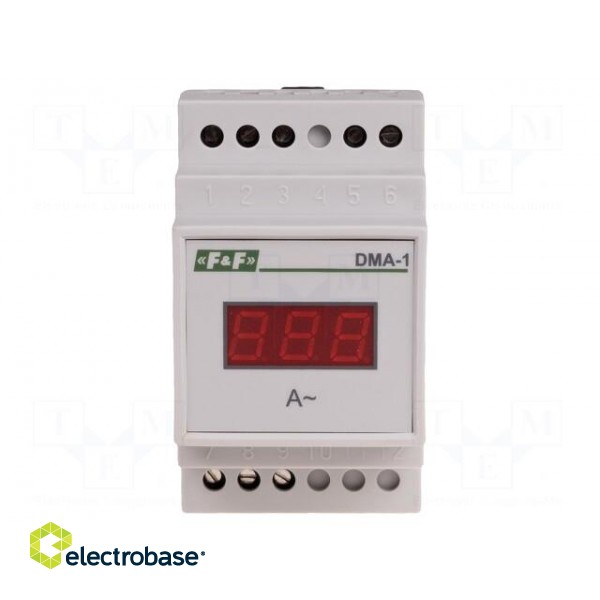 Ammeter | digital,mounting | 0÷20A | for DIN rail mounting | LED paveikslėlis 1