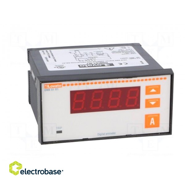 Meter | on panel | digital | I AC: 0,05÷5,75A | True RMS | 91x45mm | LED paveikslėlis 9