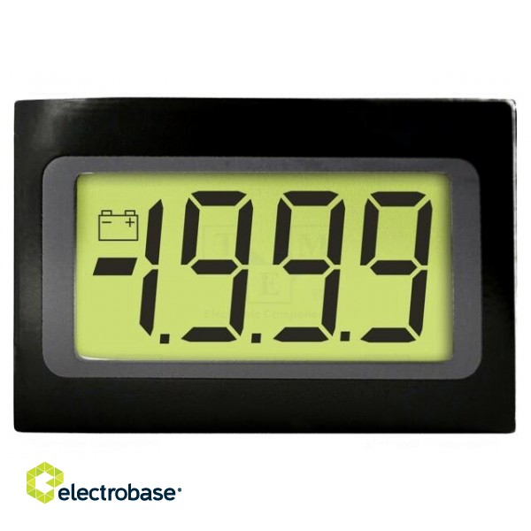 Voltmeter | digital,mounting | 0÷200mV | on panel | LCD | 3,5 digit image 1