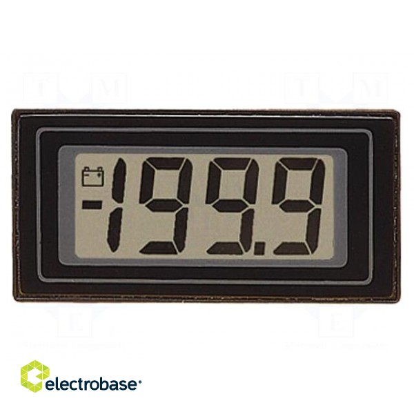 Meter | on panel | digital | VDC: 0÷200mV | 45x23mm | snap fastener image 1