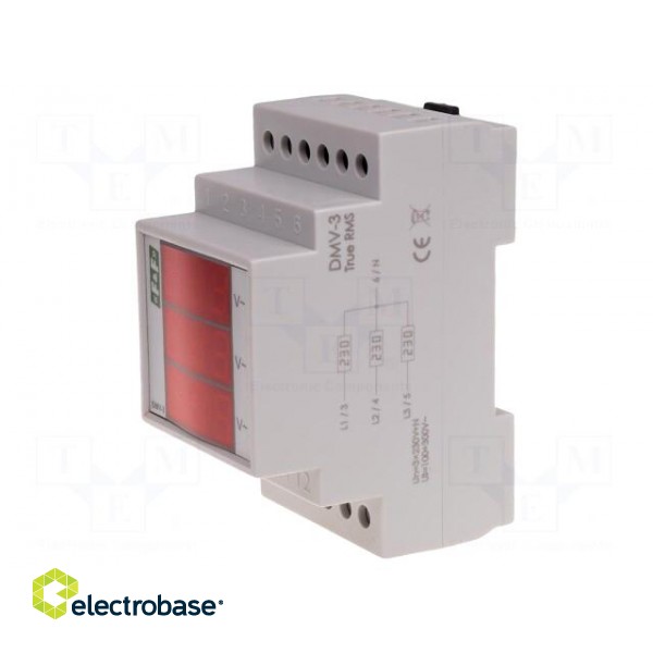 Voltmeter | digital,mounting | 100÷265V | for DIN rail mounting image 2