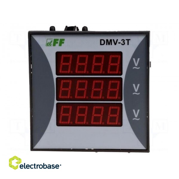 Voltmeter | digital,mounting | 12÷400V | on panel | LED | 4-digit | IP20 image 1