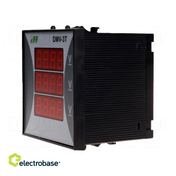 Voltmeter | digital,mounting | 12÷400V | on panel | LED | 4-digit | IP20 image 2