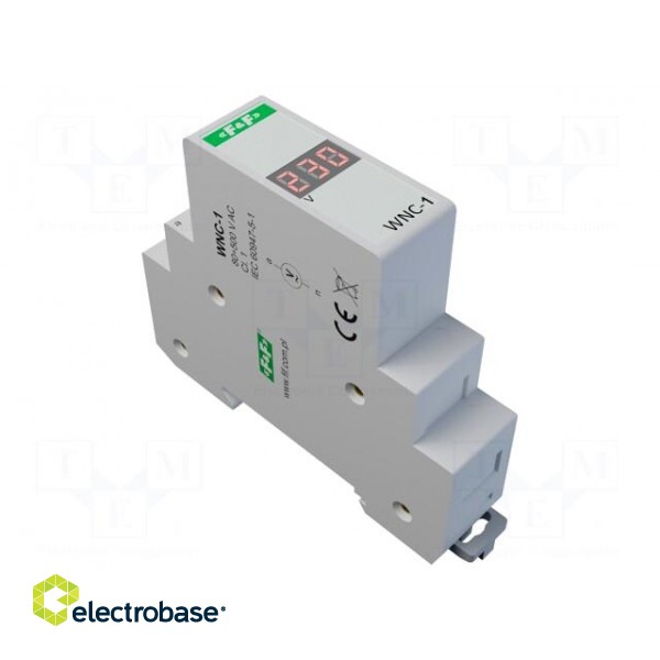 Voltmeter | digital,mounting | 80÷500V | for DIN rail mounting | LED image 3