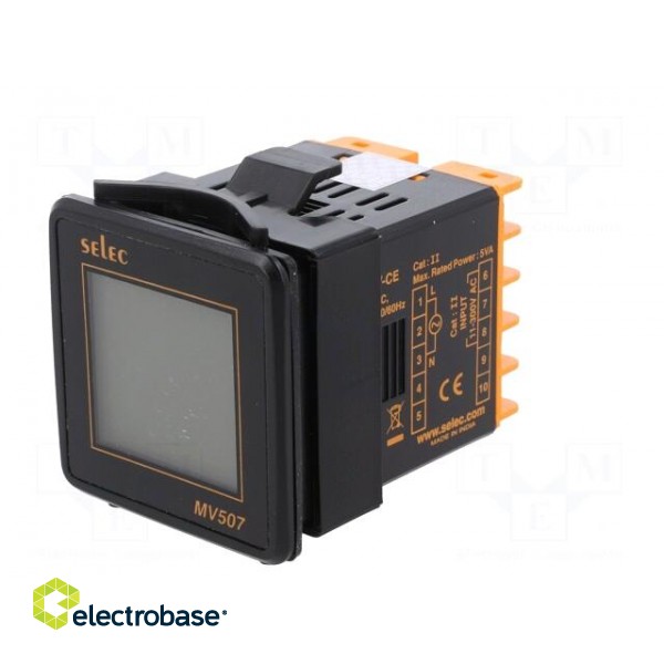Voltmeter | digital,mounting | VAC: 50÷480V | on panel | True RMS | LCD image 2