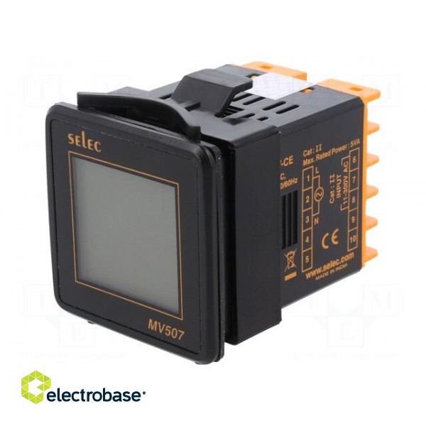 Voltmeter | digital,mounting | VAC: 50÷480V | on panel | True RMS | LCD image 1