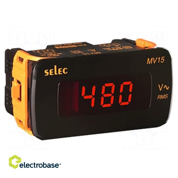 Voltmeter | digital,mounting | VAC: 50÷480V | on panel | True RMS | LED