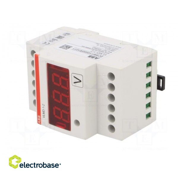 Voltmeter | digital,mounting | VDC: 0÷500V | VAC: 0÷500V | LED | IP20 image 2