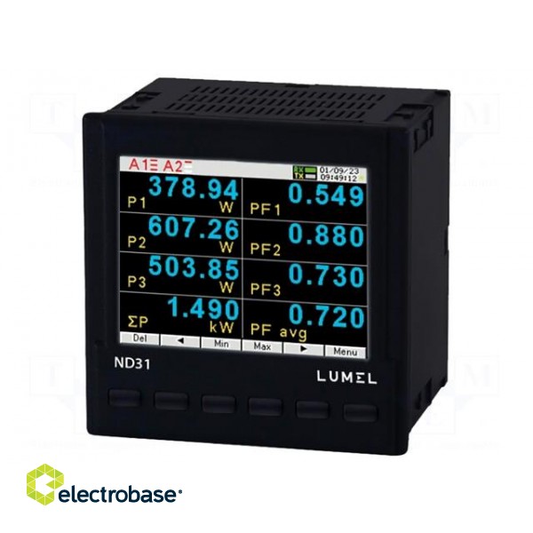 Meter: network parameters | digital,mounting | LCD TFT 3,5" | ND31