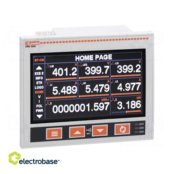 Meter: network parameters | on panel | digital,mounting | Iin: 1A,5A