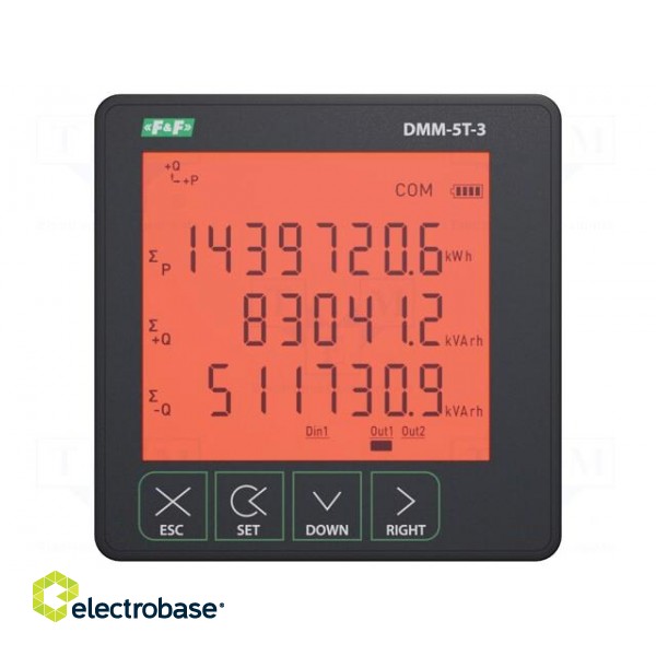 Meter: network parameters | on panel | digital,mounting | LCD | 0.5% фото 1