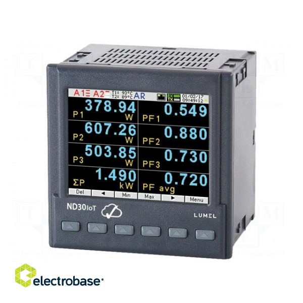 Meter: network parameters | digital,mounting | LCD TFT 3,5" | 1A,5A image 1