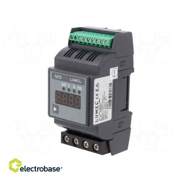Meter: network parameters | for DIN rail mounting | LED | N27D | 500V фото 1