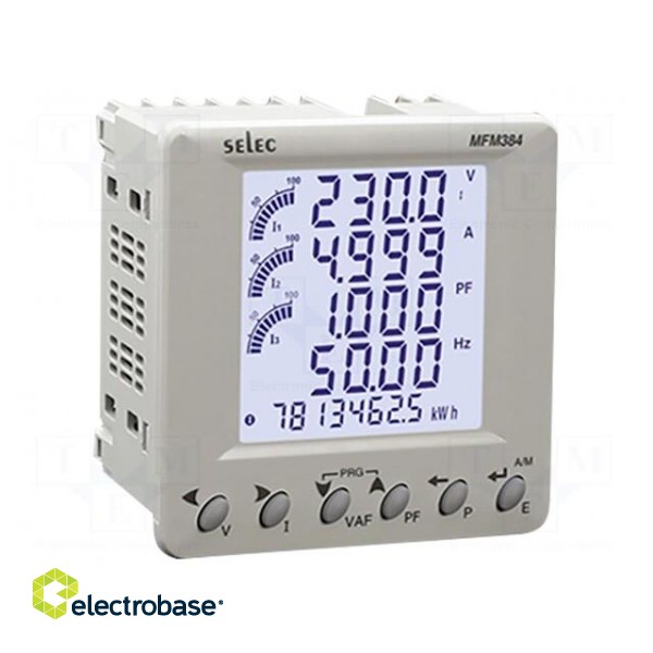 Meter: network parameters | on panel | digital,mounting | LCD
