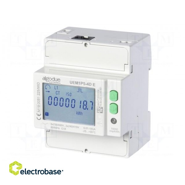 Electric energy meter | 230/400V | 6A | Network: three-phase | IP51